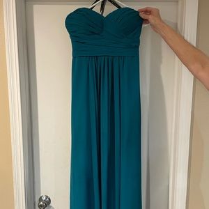 Bill Levkoff size 8 dark turquoise bridesmaid dress